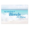 A5 landscape size book with crashing waves beach scene background and the text 'my little book of blends'