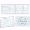 3 image collage of front cover, front page and two-page spread of my little book of blends in blue wreath style