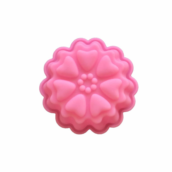 5cm pink heart blossom single cavity silicone mould