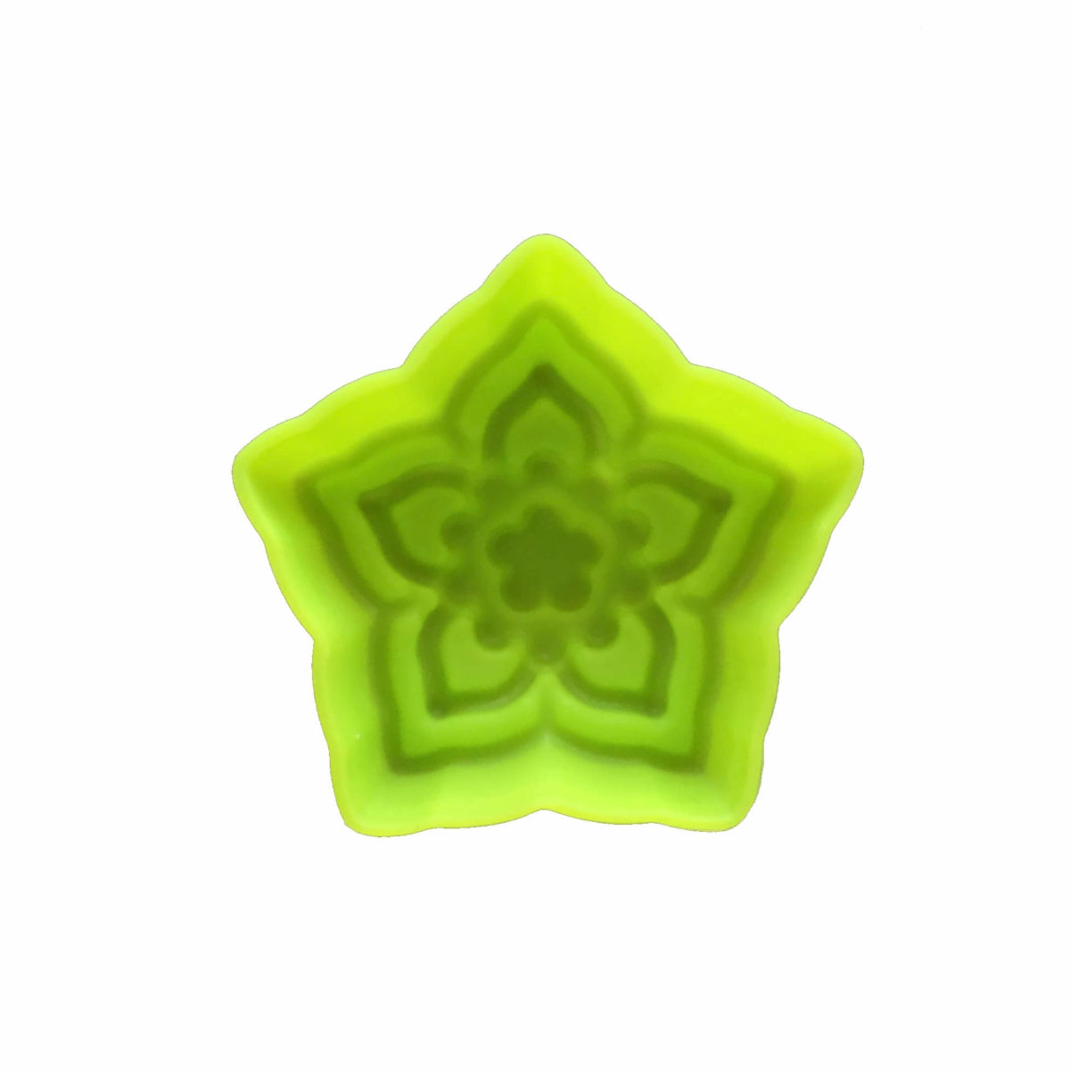 back of 5cm green star jasmine flower single cavity silicone mould