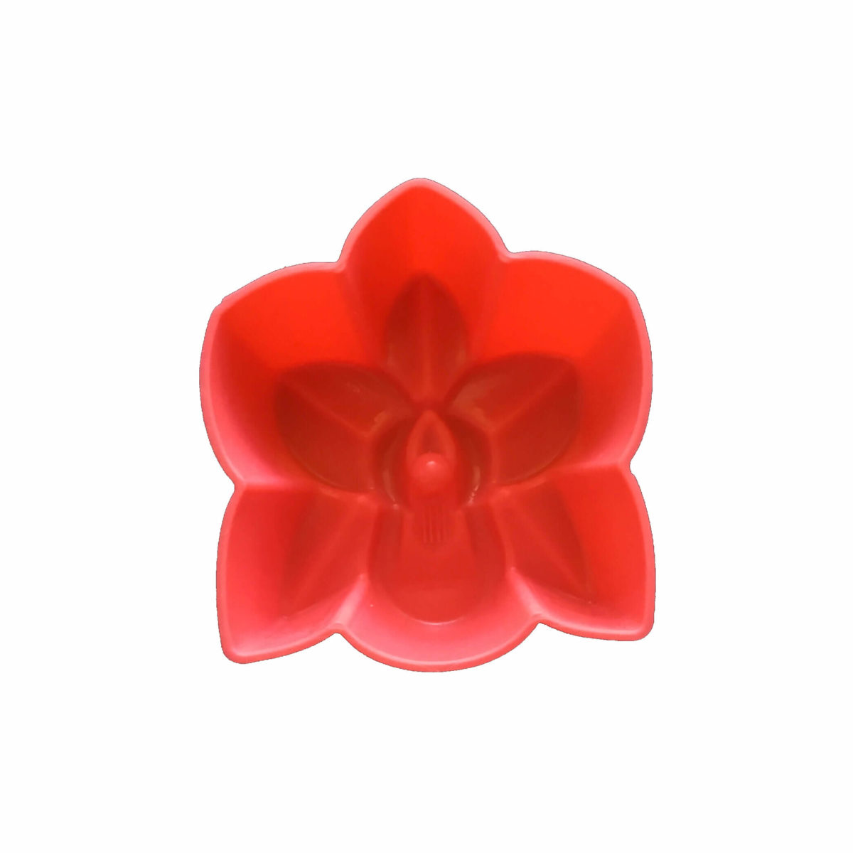 back of 5cm red orchid flower single cavity silicone mould
