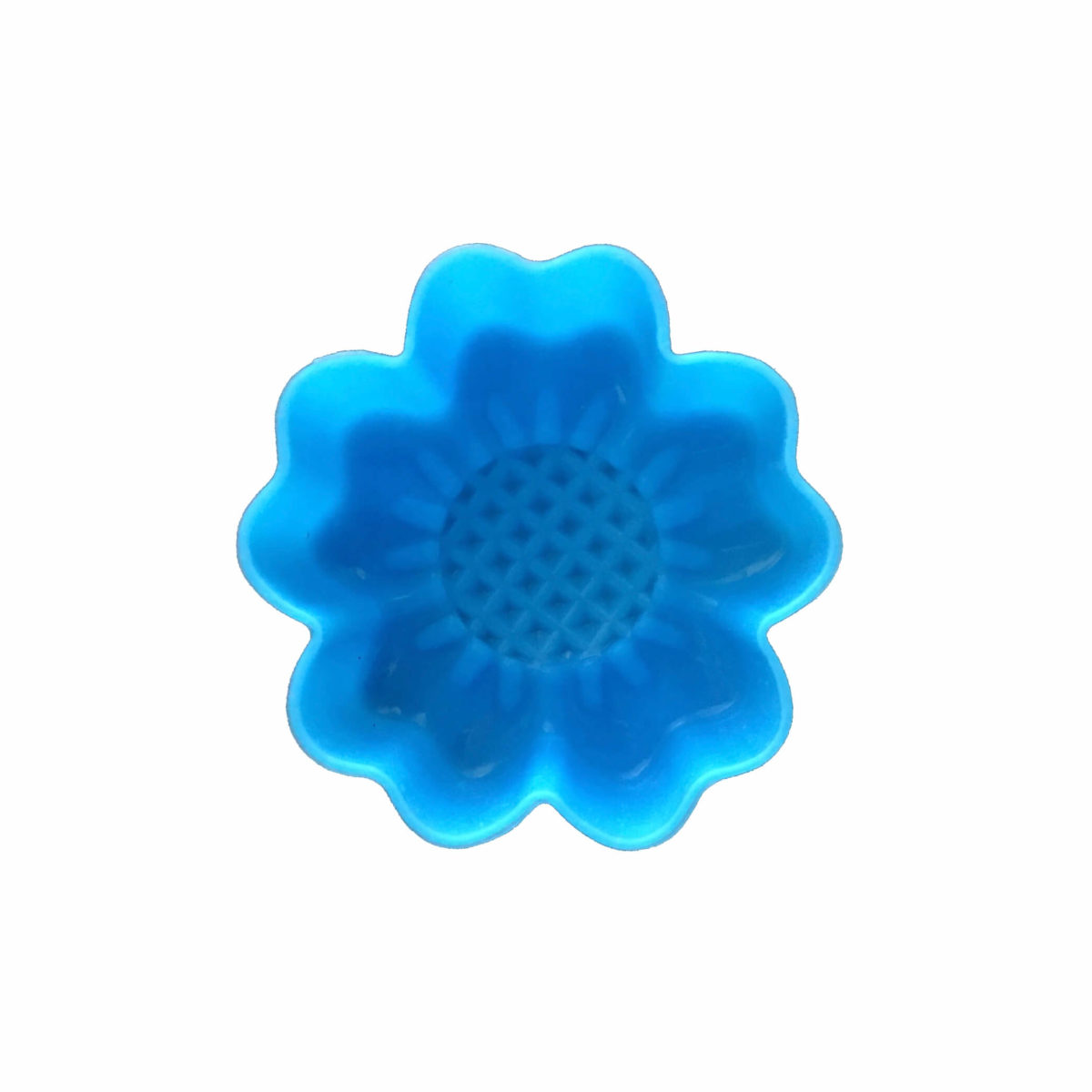 back of 5cm blue sunflower single cavity silicone mould