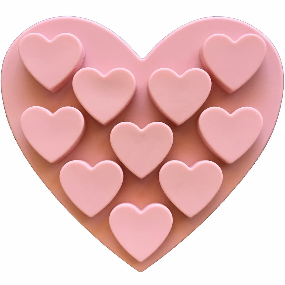 pink heart silicone mould