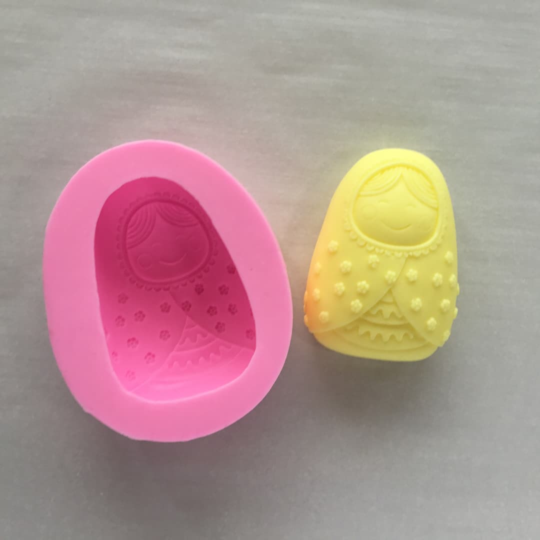 yellow baby doll soap and silicone mould