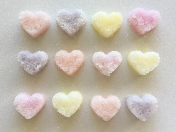 heart shaped epsom salt gems