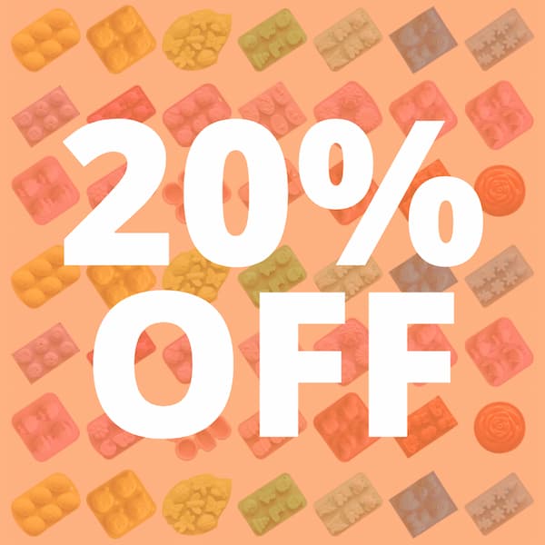 orange square with text '20% off'