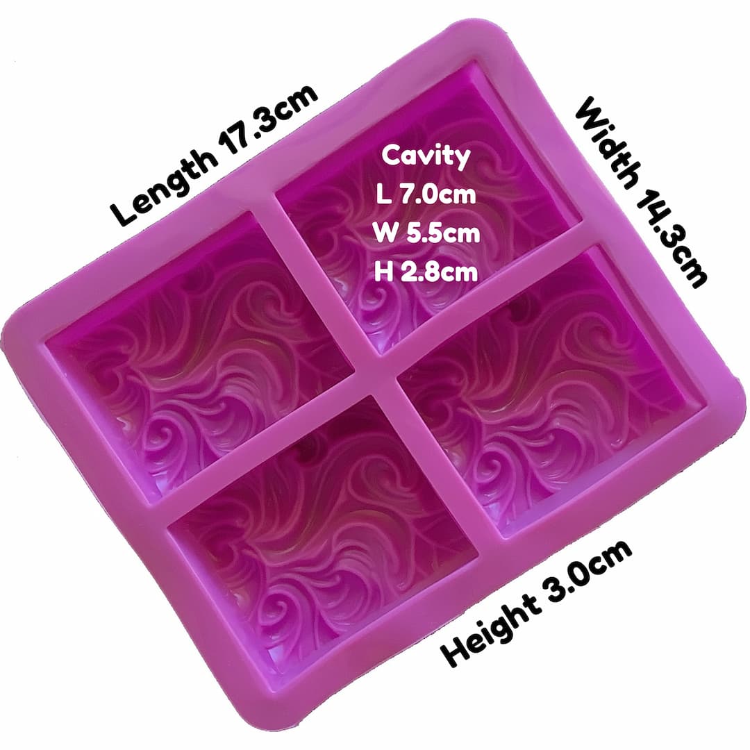 wavy silicone mould dimensions
